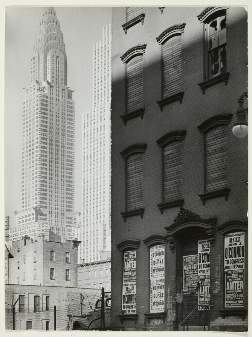 Contrasting No. 331 East 39th Street with Chrysler Building and Daily News Building, Manhattan