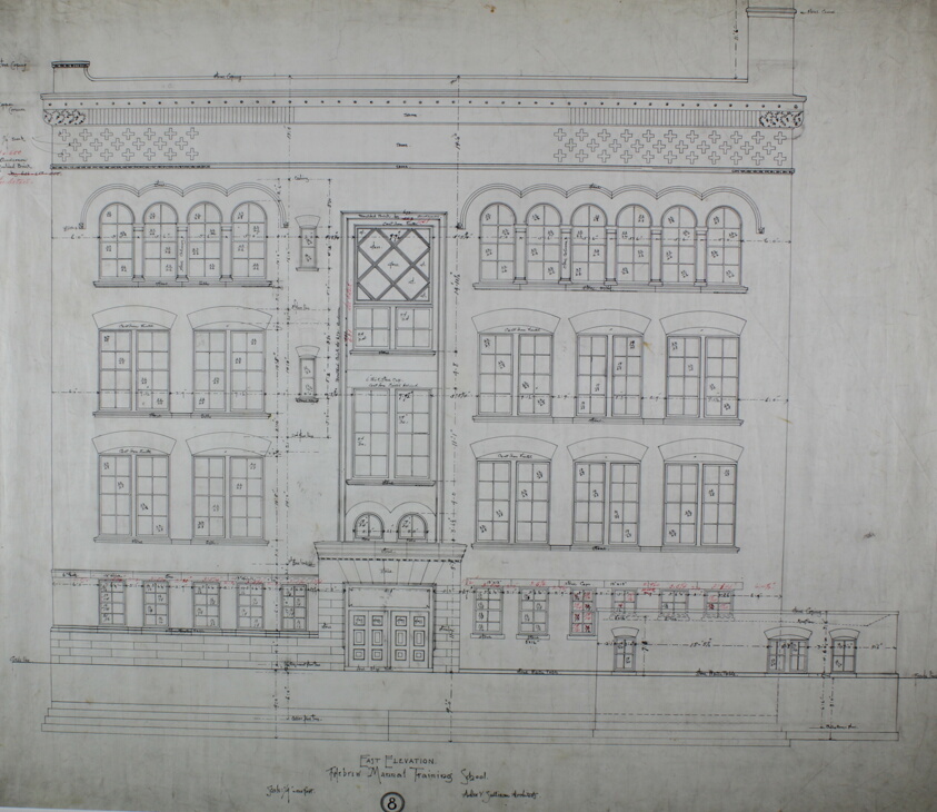 Hebrew Manual Training School, Chicago, Illinois, East Elevation