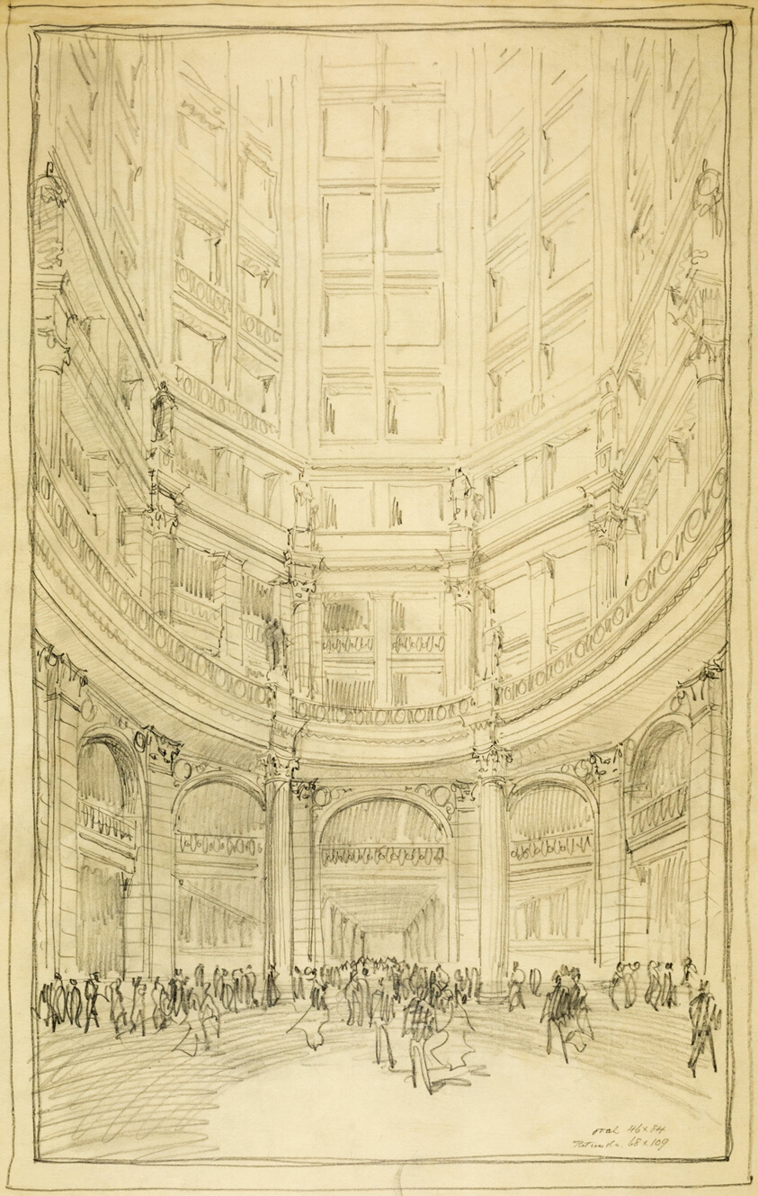 T. Eaton Department Store, Toronto, Canada, Interior Perspective Sketch