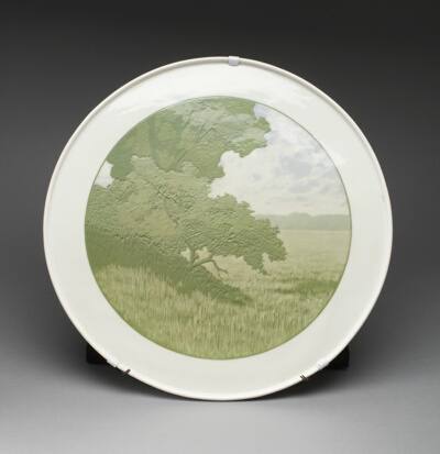 Plaque with Landscape Decoration