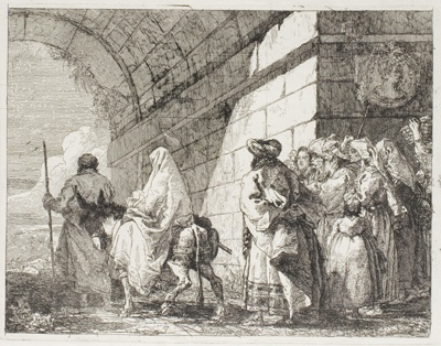 The Holy Family Leaving by a City Gate, plate seven from The Flight into Egypt