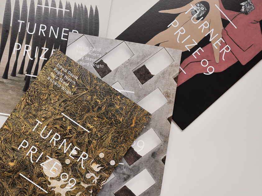 Turner Prize Marketing Materials (4 invites - 1 of each kind, 4 posters - 1 of each kind and 1 publication for 2008 and 2009 for a total of 18 objects)
