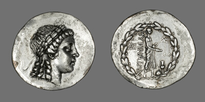 Tetradrachm (Coin) Depicting the God Apollo Gryneios