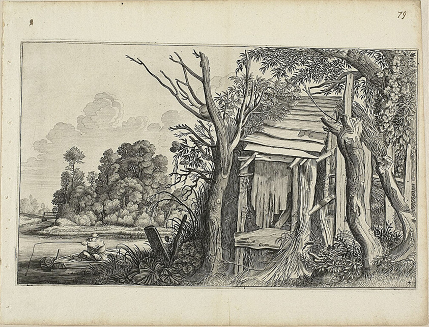 Dilapidated Hut, Plate 4 from Landscapes