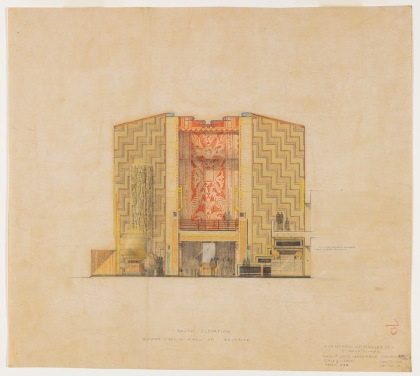 Century of Progress Exposition Hall of Science, Chicago, Illinois, Elevation