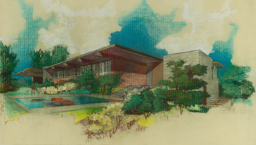 Bizzarri House, Cincinnati, Ohio, Perspective View