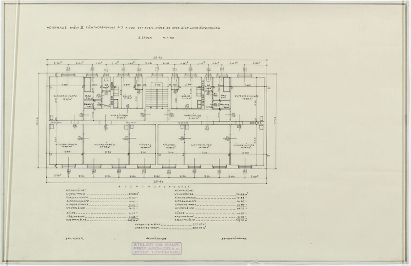 Apartment Building (Wohnhaus), Richthofengasse 5-7, Vienna, Austria, Floor Plan