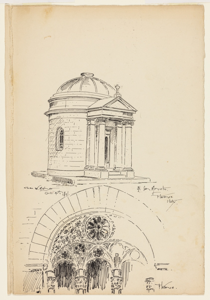 San Miniato, Florence, Italy, Travel Sketch
