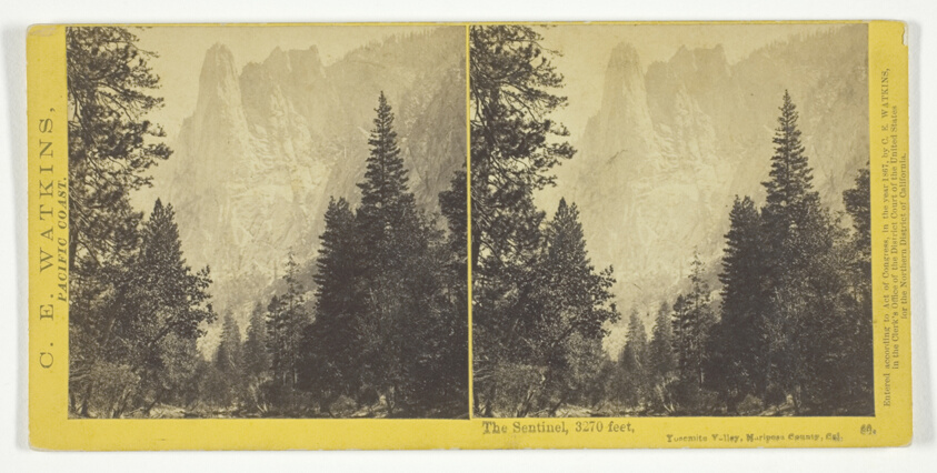The Sentinel, 3270 feet, Yosemite Valley, Mariposa County, Cal., from the series "Watkins' Pacific Coast"