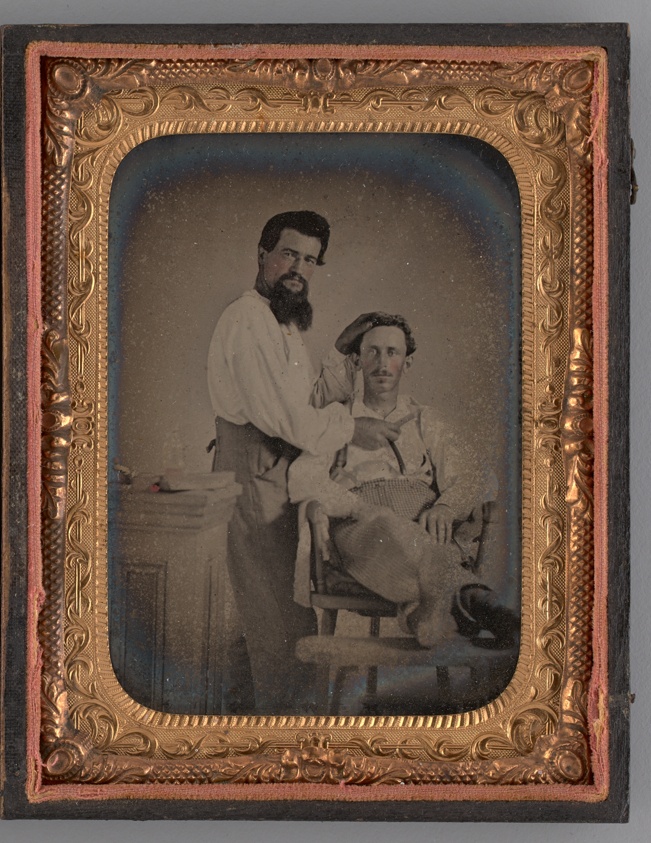 Untitled (Portrait of Two Men; a Barber and Client)