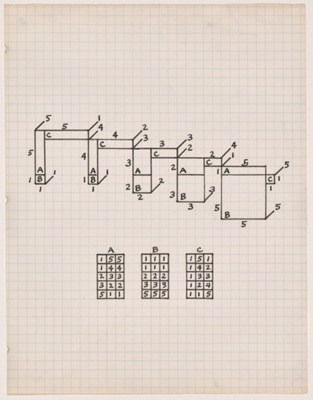 Untitled (Study for 3-Way Fibonacci Progression)