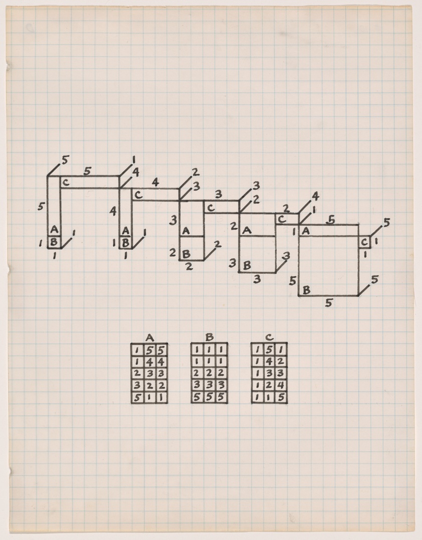 Untitled (Study for 3-Way Fibonacci Progression)