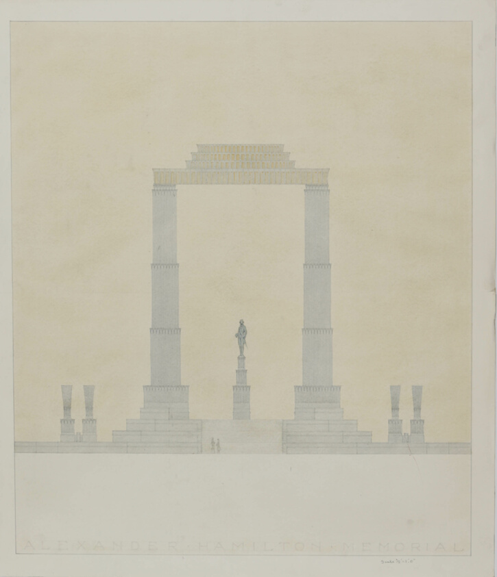 Alexander Hamilton Memorial, Chicago, Illinois, Elevation