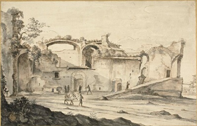 Travelers before a Ruin