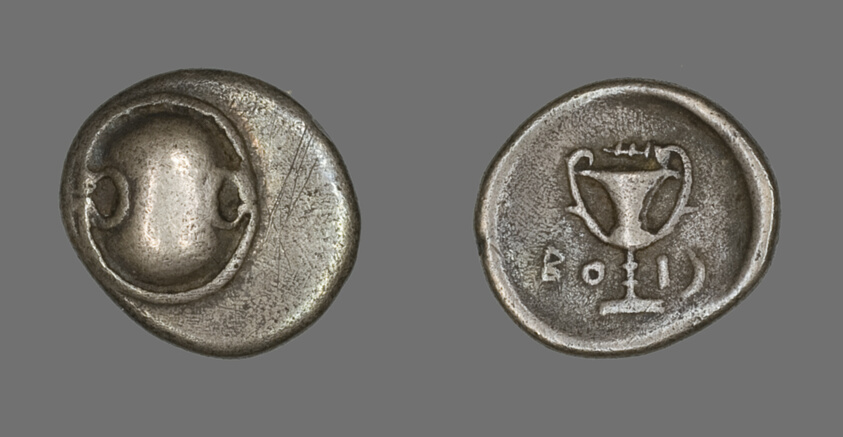 Hemidrachm (Coin) Depicting a Boeotian Shield