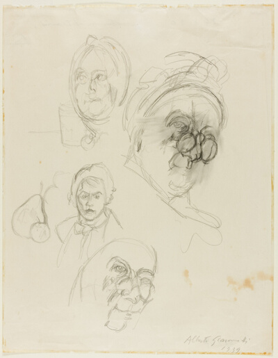Copies of Heads of Chardin, Madame Chardin and Jacques-Louis David