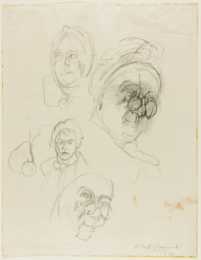 Copies of Heads of Chardin, Madame Chardin and Jacques-Louis David