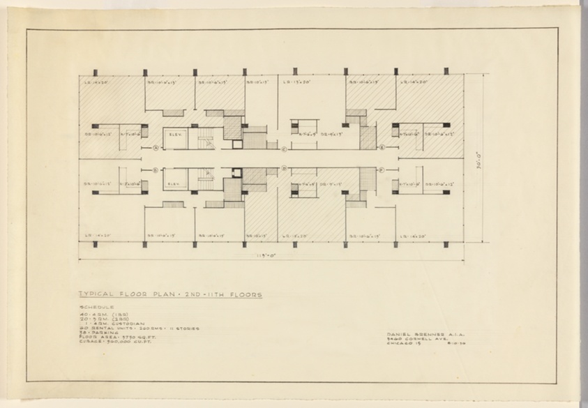 Apartment Building Project, Chicago, Illinois, Floor Plan