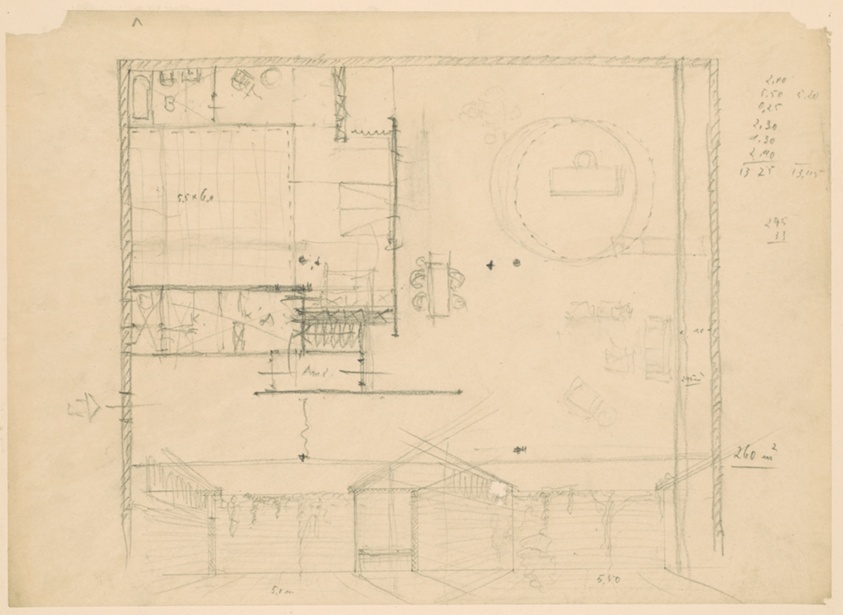 House with Two Courts, Plan