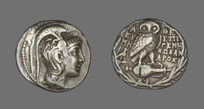 Tetradrachm (Coin) Depicting the Goddess Athena