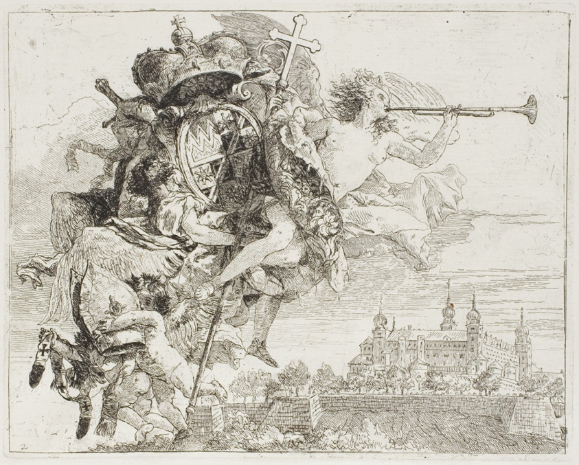 Frontispiece: The Arms of Carl Philipp von Greiffenklau Carried Aloft by an Angel, from The Flight into Egypt