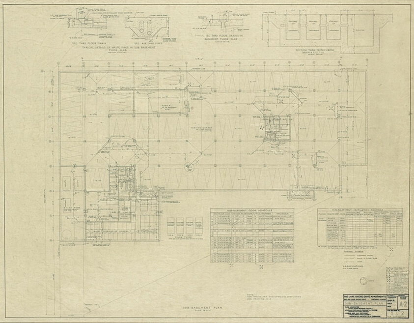 860–880 North Lake Shore Drive, Sub Basement Plan