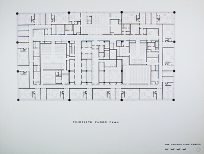 Chicago Civic Center, Chicago, Illinois, Thirtieth Floor Plan