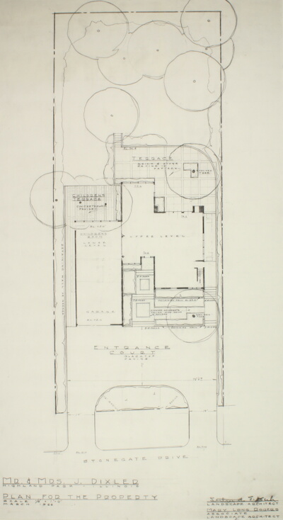 Mr. and Mrs. Dixler House, Highland Park, Illinois, Site Plan