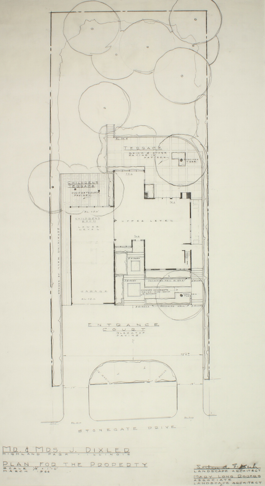 Mr. and Mrs. Dixler House, Highland Park, Illinois, Site Plan