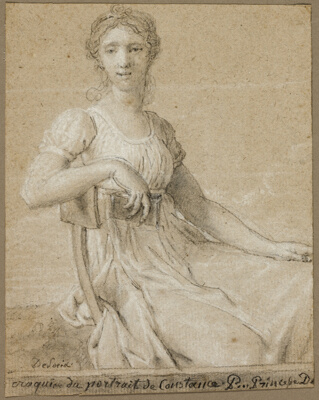 Sketch of the Portrait of Constance Pipelet (recto); Head of a Woman (verso)