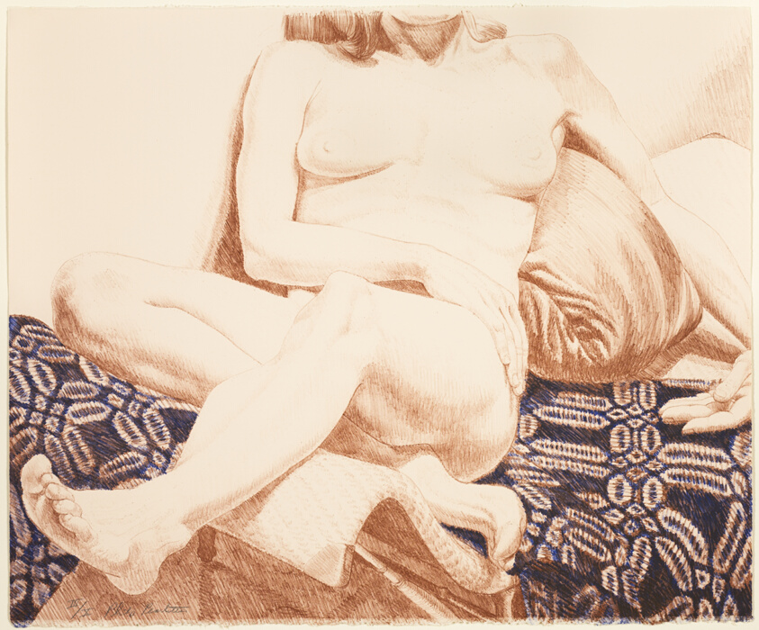 Girl on Blue Coverlet