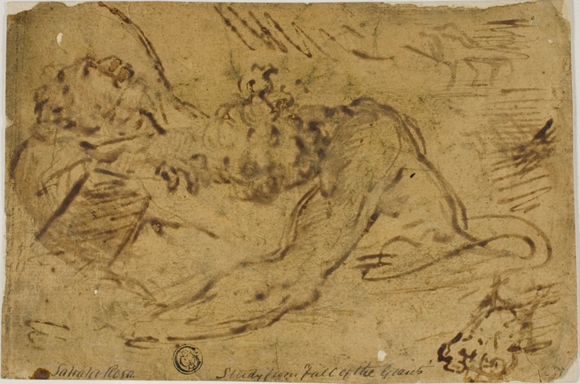 Two Grappling Figures