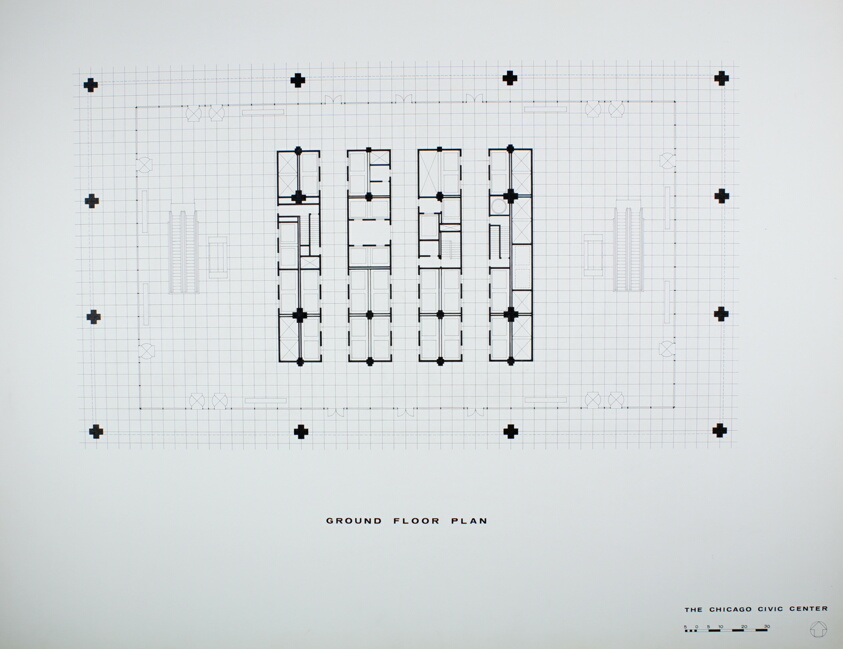 Chicago Civic Center, Chicago, Illinois, Ground Floor Plan