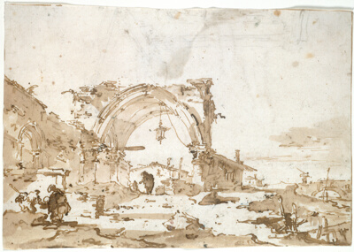 A Capriccio with a Ruined Gothic Arch