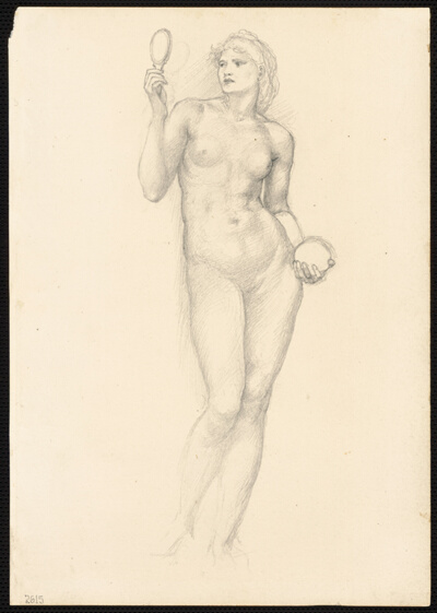 Nude Female Figure with Mirror in Right Hand