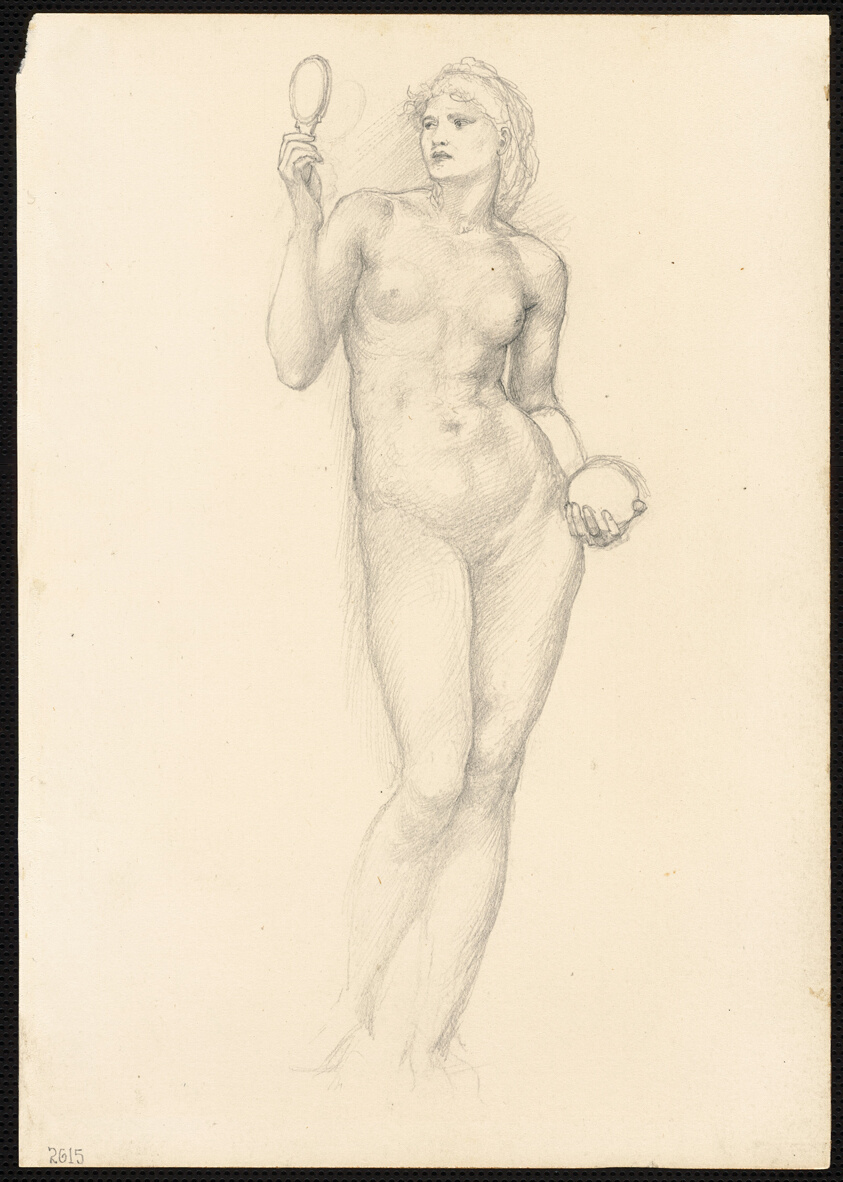 Nude Female Figure with Mirror in Right Hand