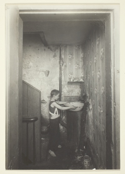 One Spigot to a Floor. Old-Time Tenement In New York