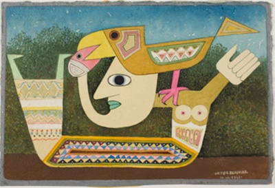 Reclining Figure with Crow
