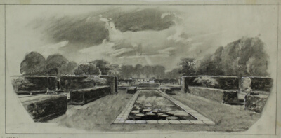 Memorial Design Study with Reflection Pool, Perspective