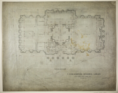T.B. Blackstone Memorial Library, Chicago, Illinois, Main Floor Plan