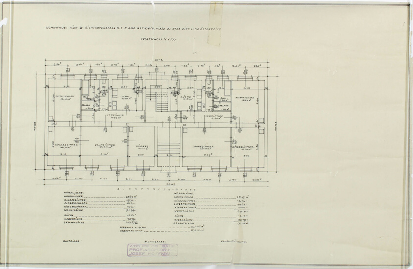 Apartment Building (Wohnhaus), Richthofengasse 5-7, Vienna, Austria, Plan