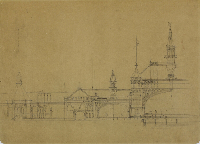World's Columbian Exposition Buildings, Chicago, Illinois, Elevation Sketch