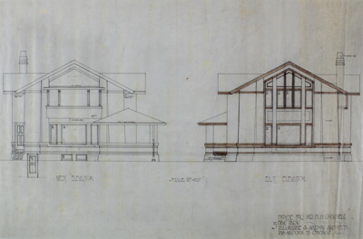 Harold H. Rockwell House, Oak Park, Illinois, West and East Elevation