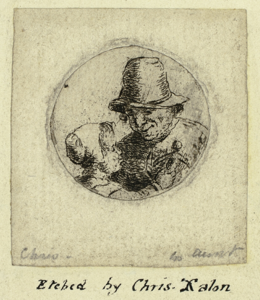 Medallion of Man and Young Girl with Doll