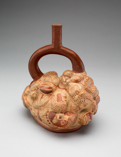 Vessel with Humans, Skeletons, Owls, Birds, Pumas, Seals, and Frogs