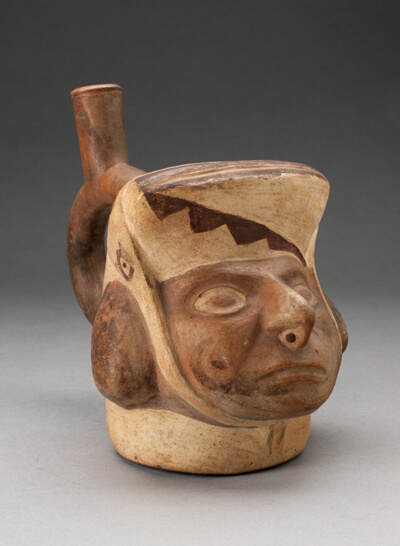 Portrait Vessel of a Figure with a Squared Headdress