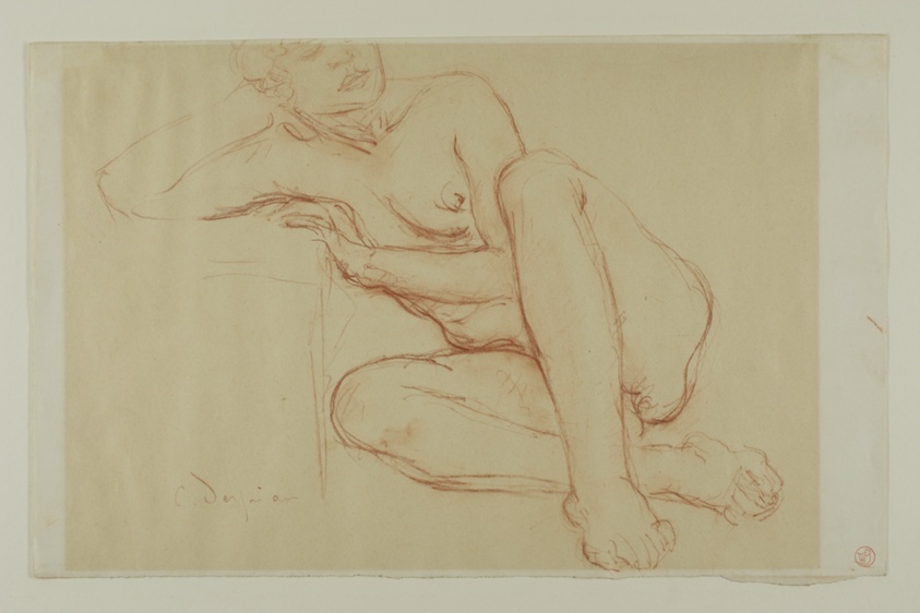 Seated Female Nude, Leaning on Right Elbow