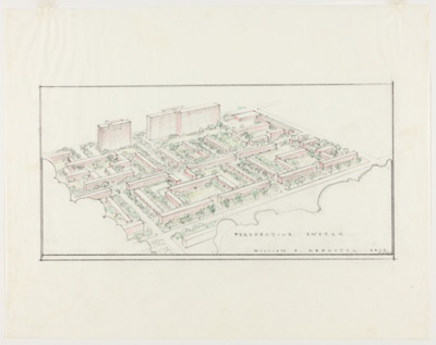 Near West Side Planning Project, Chicago, Illinois, Perspective Sketch