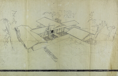 Livingston Fairbank Jr. House, Lake Forest, Illinois, Exterior Perspectives
