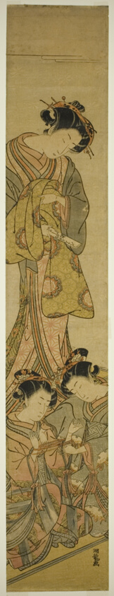 The Courtesan Segawa of Matsubaya Watching Her Attendants Play Cat's Cradle